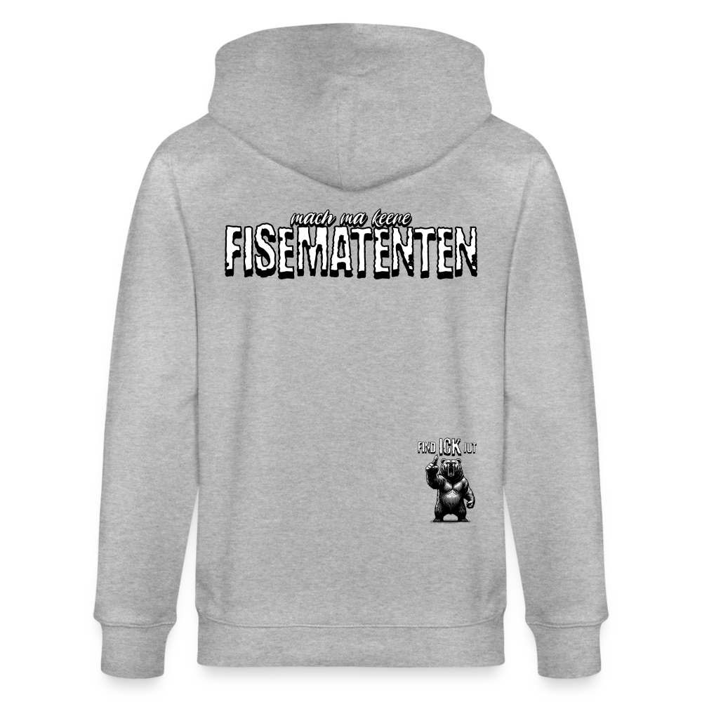 FISEMATENTEN-Unisex Bio-Kapuzenjacke - Grau meliert