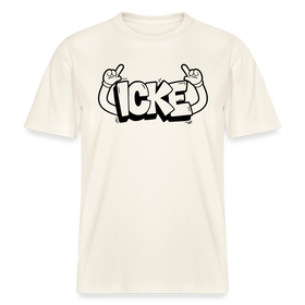 ICKE- RELAXED FIT Unisex Organic T-Shirt mit Berliner Schnauze - Naturweiß 
