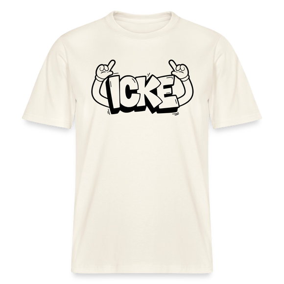 ICKE- RELAXED FIT Unisex Organic T-Shirt mit Berliner Schnauze - Naturweiß 