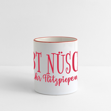 JIBT NÜSCHT IHR FLITZPIEPEN - Panoramatasse - Weiß/Rot