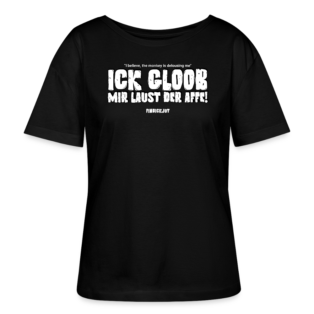 ICK GLOOB MIR LAUST DER AFFE-Rundhals Frauen Bio-T-Shirt - Schwarz