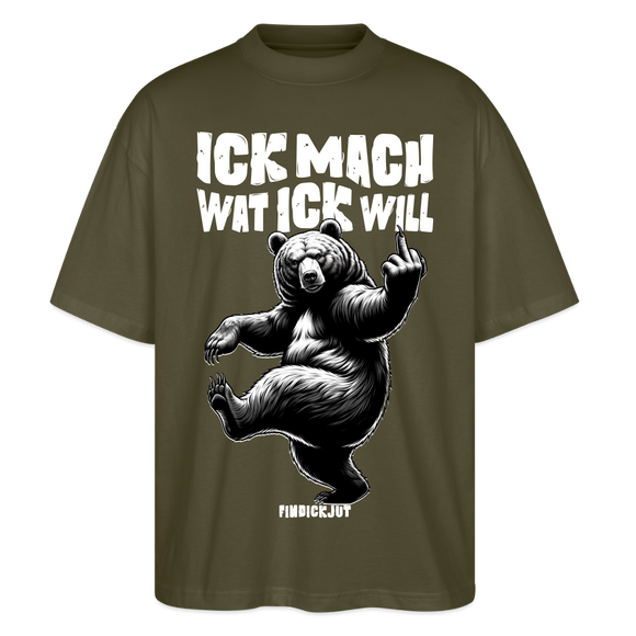 ICK MACH WAT ICK WILL-Oversized Unisex Bio T-Shirt III - Khaki