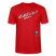 weisser Handgezeichneter Schriftzug "Kiekst'n so?" in schwungvoller Schreibschrift - typisch Berliner Spruch auf T-Shirt- Rot
