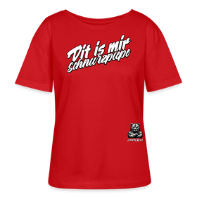 DIT IS MIR SCHNURZPIEPE-Rundhals Frauen Bio-T-Shirt - Rot