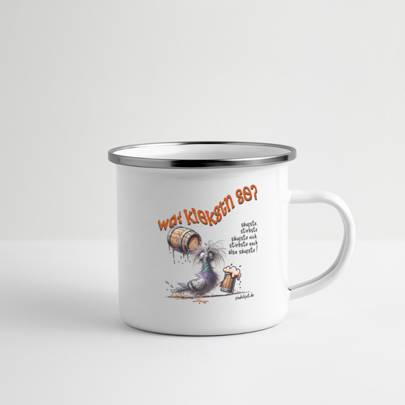 WAT KIEKSTN SO? - Emaille-Tasse - Weiß