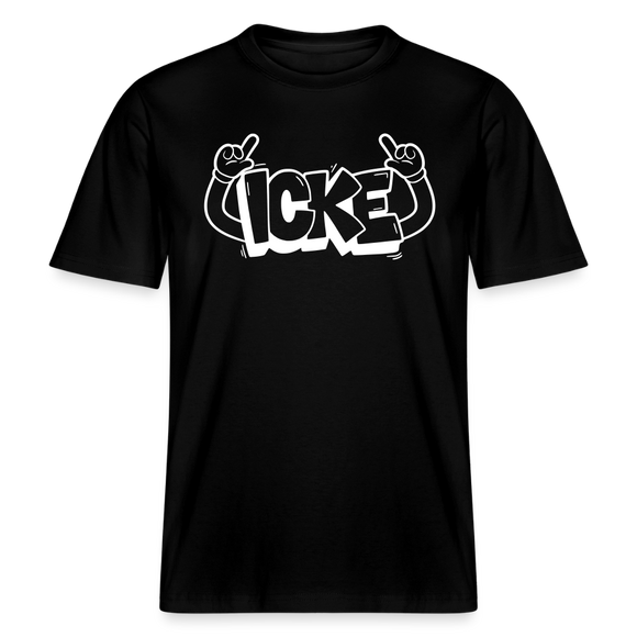 ICKE- RELAXED FIT Unisex Organic T-Shirt mit echt Berliner Schnauze - Schwarz
