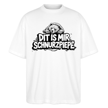 Berliner Bär-DIT IS MIR SCHNURZPIEPE-Oversized Unisex Bio T-Shirt - Weiß