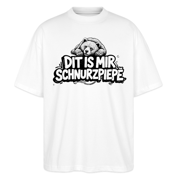 Berliner Bär-DIT IS MIR SCHNURZPIEPE-Oversized Unisex Bio T-Shirt - Weiß