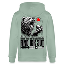 Berlin Souvenir-FIND ICK JUT-Unisex Bio-Kapuzenjacke - Helles Graugrün