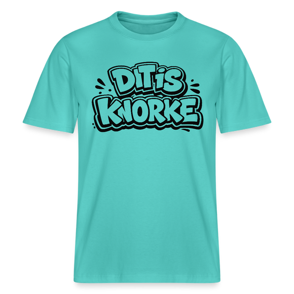 DIT IS KNORKE-RELAXED FIT Unisex Bio T-Shirt - Poolblau