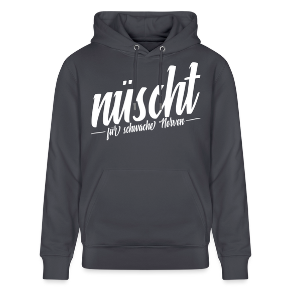 NÜSCHT FÜR SCHWACHE NERVEN-Unisex Bio-Hoodie mit Berliner Schnauze - Indigoblau