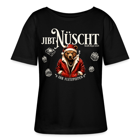 JIBT NÜSCHT-Rundhals Frauen Bio-T-Shirt-grummliger Berliner Bär - Schwarz
