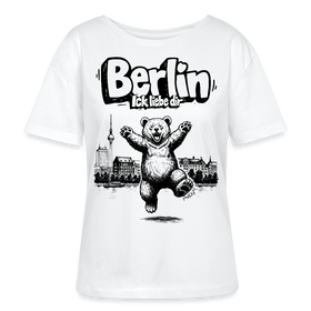 Berlin Souvenir-Rundhals Frauen Bio-T-Shirt-BERLIN ICK LIEBE DIR - Weiß