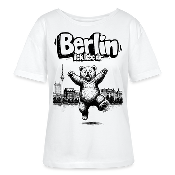 Berlin Souvenir-Rundhals Frauen Bio-T-Shirt-BERLIN ICK LIEBE DIR - Weiß