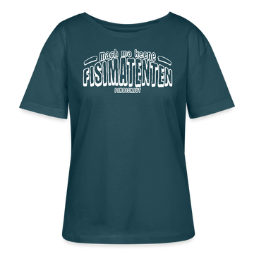 Berliner Spruch-FISIMATENTEN-Rundhals Frauen Bio-T-Shirt - Dunkles Petrol