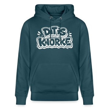 DIT IS KNORKE-Unisex Bio-Hoodie mit Berliner Spruch - Dunkles Petrol