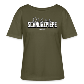 SCHNURZPIEPE-Rundhals Frauen Bio-T-Shirt - Khaki