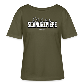 SCHNURZPIEPE-Rundhals Frauen Bio-T-Shirt - Khaki