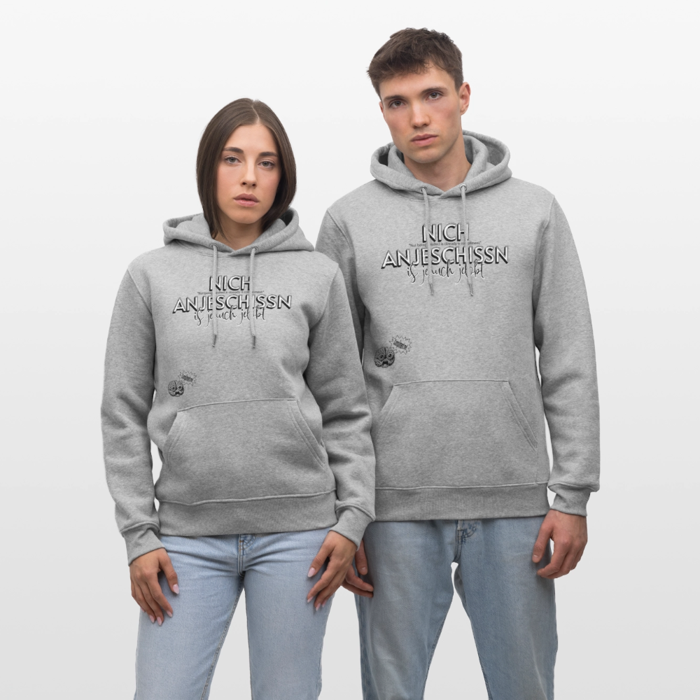 BERLINER EFFIZIENZ-'Dit Lob'-Unisex Bio-Hoodie - Grau meliert