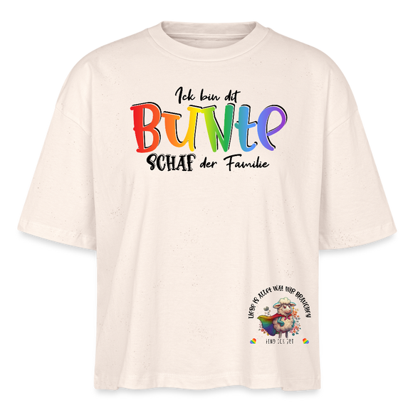 LIEBE IS BUNT-Frauen Boxy Bio-T-Shirt - Naturweiß