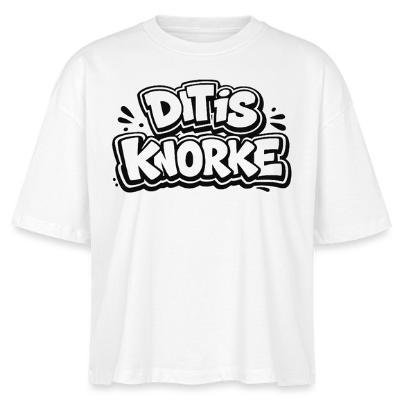 DIT IS KNORKE-Frauen Boxy Bio-T-Shirt - Weiß