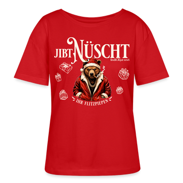 JIBT NÜSCHT-Rundhals Frauen Bio-T-Shirt-grummliger Berliner Bär - Rot