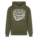 ICK DARF DIT-Unisex Bio-Hoodie mit Berliner Spruch - Khaki Grün