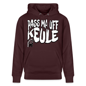 PASS MA UFF KEULE-Unisex Bio-Hoodie II - Maroon