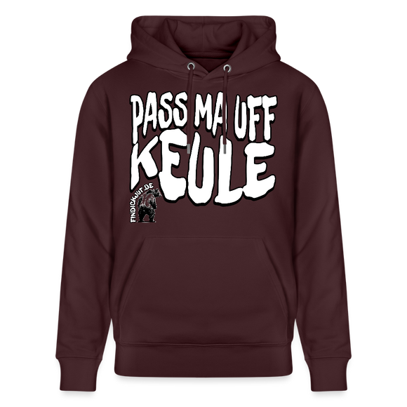 PASS MA UFF KEULE-Unisex Bio-Hoodie II - Maroon