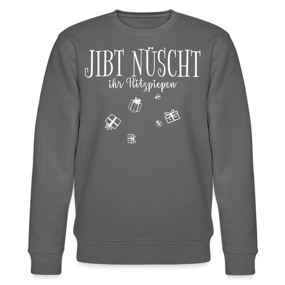 JIBT NÜSCHT zu Weihnachten in Berlin-Unisex Bio-Sweatshirt - Anthrazit