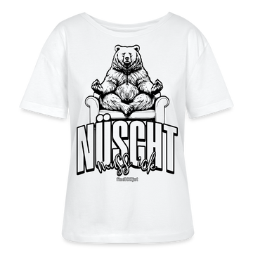 Berlin Shirt-NÜSCHT MUSS ICK-Rundhals Frauen Bio-T-Shirt - Weiß