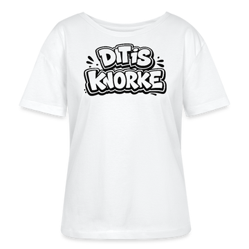DIT IS KNORKE-Rundhals Frauen Bio-T-Shirt - Weiß