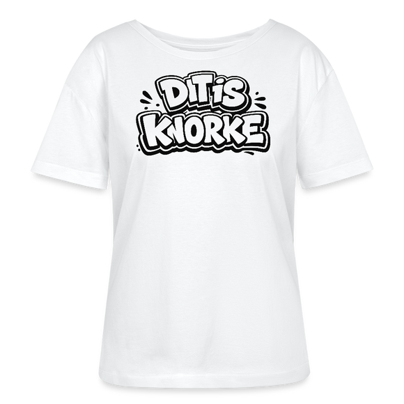 DIT IS KNORKE-Rundhals Frauen Bio-T-Shirt - Weiß