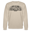 Berliner Spruch-MACH MA KEENE FISIMATENTEN-Unisex Bio-Sweatshirt - schwarz gerahmter Print auf Beige farbenden Stoff