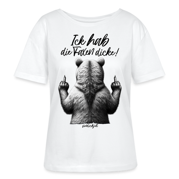 ICK HAB DIE FAXEN DICKE-Rundhals Frauen Bio-T-Shirt - Weiß