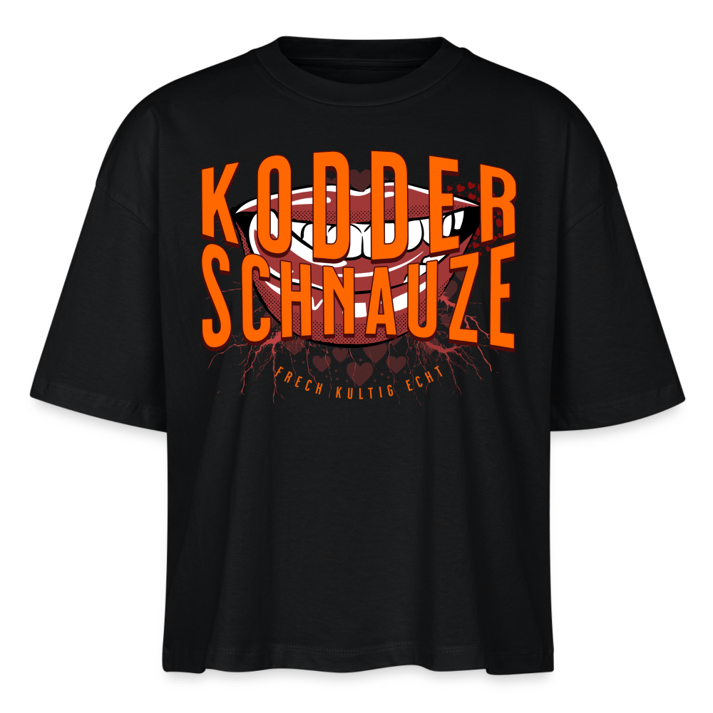 KODDERSCHNAUZE - Frauen Boxy Bio-T-Shirt - Schwarz