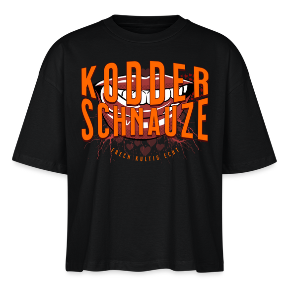 KODDERSCHNAUZE - Frauen Boxy Bio-T-Shirt - Schwarz