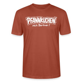 witziges Berlin Shirt-PFANNKUCHEN, NICH BERLINER-Unisex T-Shirt BIO - Terrakotta