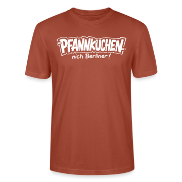 witziges Berlin Shirt-PFANNKUCHEN, NICH BERLINER-Unisex T-Shirt BIO - Terrakotta