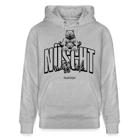 NÜSCHT MUSS ICK 2025-Unisex Bio-Hoodie mit Berliner Schnauze - Grau meliert