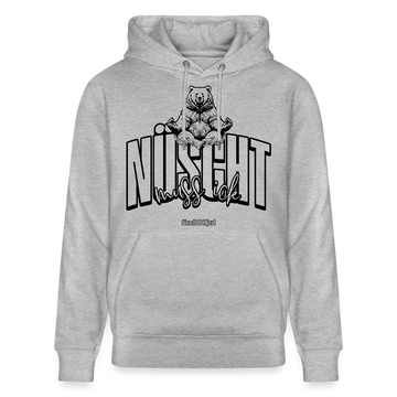 NÜSCHT MUSS ICK 2025-Unisex Bio-Hoodie mit Berliner Schnauze - Grau meliert