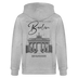 "Unisex Kapuzenjacke mit großem Berlin-Print und Brandenburger Tor Illustration auf dem Rücken, aus 100% Bio-Baumwolle." - Grau meliert