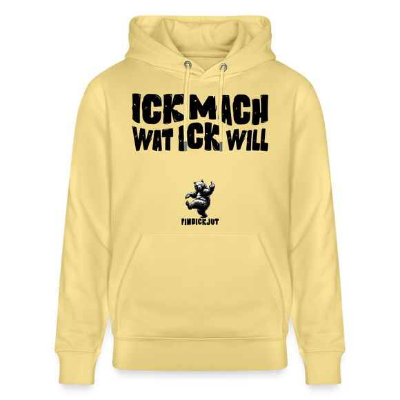 ICK MACH WAT ICK WILL-Unisex Bio-Hoodie II - Gelb Viva 