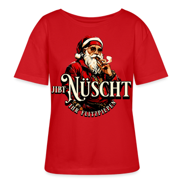 Weihnachten in Berlin-JIBT NÜSCHT IHR FLITZPIEPEN-Relaxed Rundhals Frauen Bio-T-Shirt - Rot