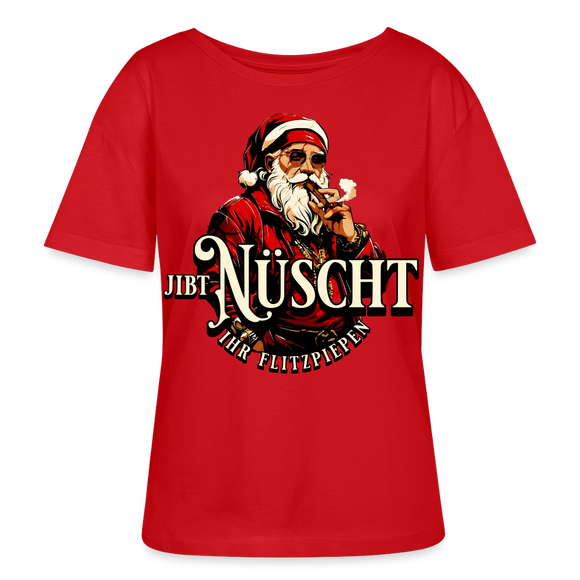 Weihnachten in Berlin-JIBT NÜSCHT IHR FLITZPIEPEN-Relaxed Rundhals Frauen Bio-T-Shirt - Rot