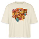 BERLINER RETRO-NÜSCHT MUSS ICK-Frauen Boxy Bio-T-Shirt - Weißgrau