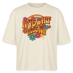 BERLINER RETRO-NÜSCHT MUSS ICK-Frauen Boxy Bio-T-Shirt - Weißgrau
