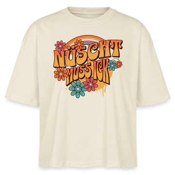 BERLINER RETRO-NÜSCHT MUSS ICK-Frauen Boxy Bio-T-Shirt - Weißgrau