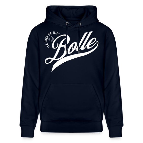 ICK FREU MA WIE BOLLE-Unisex Bio-Hoodie - Navy