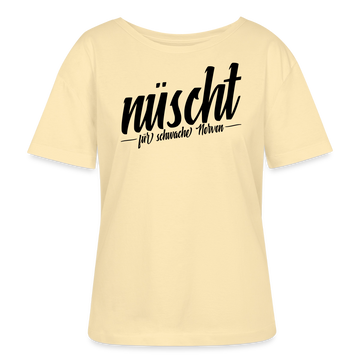 Berlin Shirt-NÜSCHT FÜR SCHWACHE NERVEN-Rundhals Frauen Bio-T-Shirt - Creme